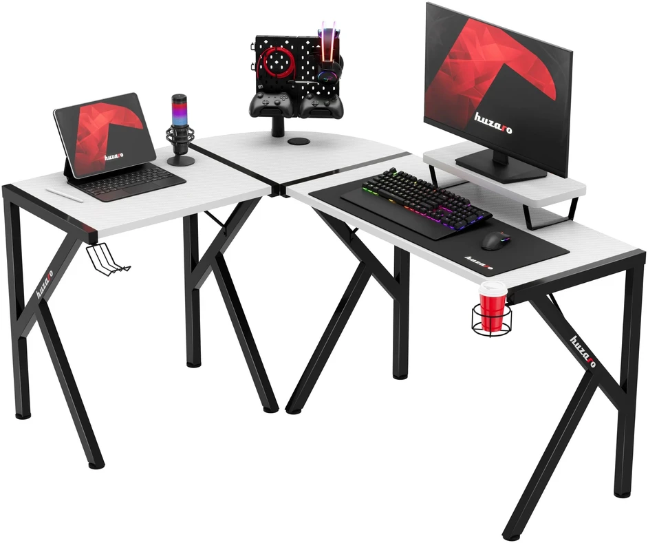 Kampinis žaidimų stalas Huzaro Hero 6.3, Baltos spalvos