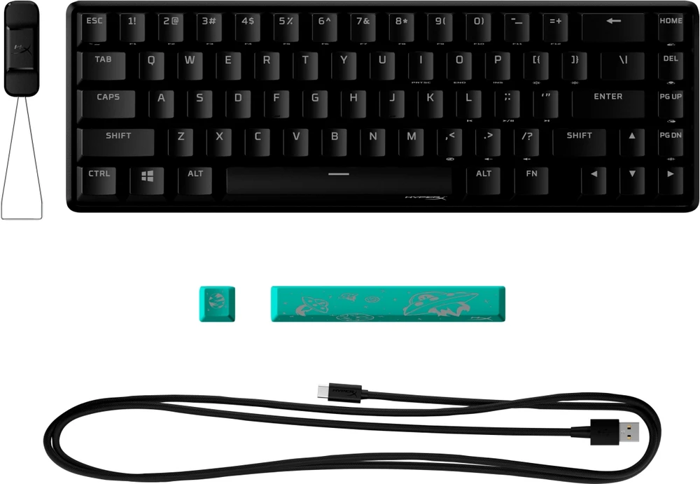 Hewlett Packard (HP) HyperX 65 Alloy Origins AQU žaidimų klaviatūra-US – Klávesnice