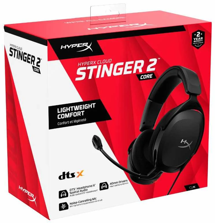 Žaidimų ausinės HyperX Cloud Stinger 2 Core, Juodos