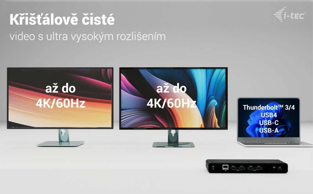 I-TEC Universal Dual 4K Ekranas Docking Station PD 85W