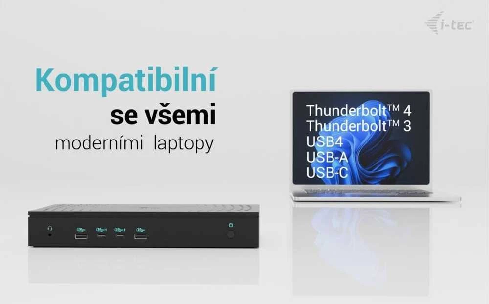 I-tec Universal 5x 4K/60Hz Ekrano prijungimo stotis 2xDP 3xHDMI LAN 2,5Gbps Garsas 2x USB-C maitinimo tiekimas 100W