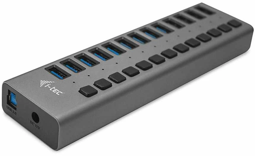 I-TEC USB 3.0 Charging HUB 13 prievadų prievadas su išoriniu maitinimo adapteriu 60 W 13x USB įkrovimo prievadas, skirtas planšetiniams kompiuteriams Nešiojamiesiems kompiuteriams Ultrabook kompiuteriams