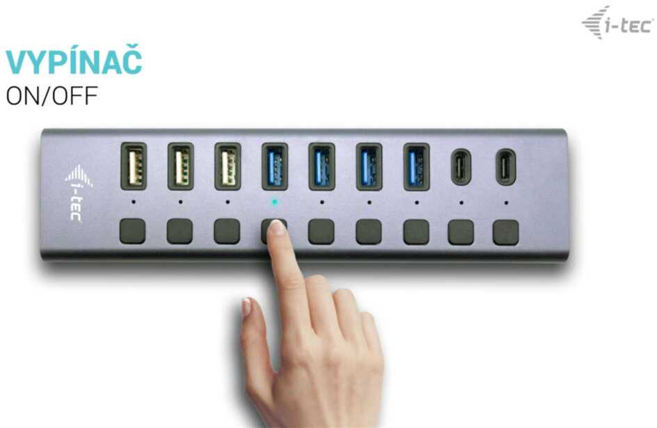 I-tec USB 3.0 / USB-C įkrovimo HUB 9 prievadų LAN + galia 60 W