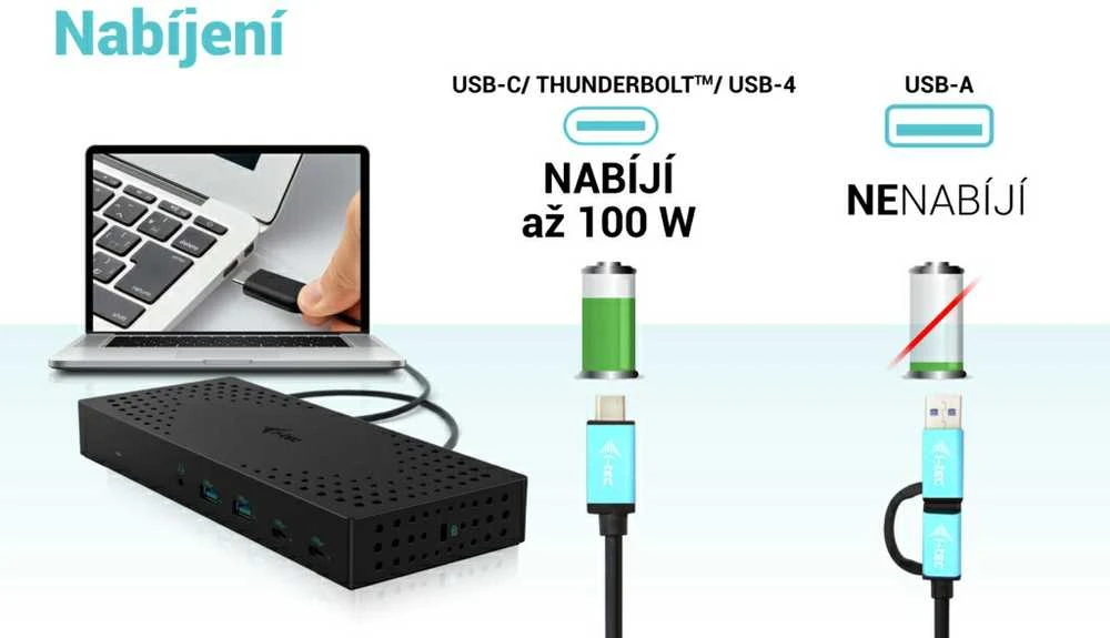 I-TEC USB 3.0 USB-C Thunderbolt 3x 4K prijungimo stotis Gen 2 + maitinimo tiekimas 100 W