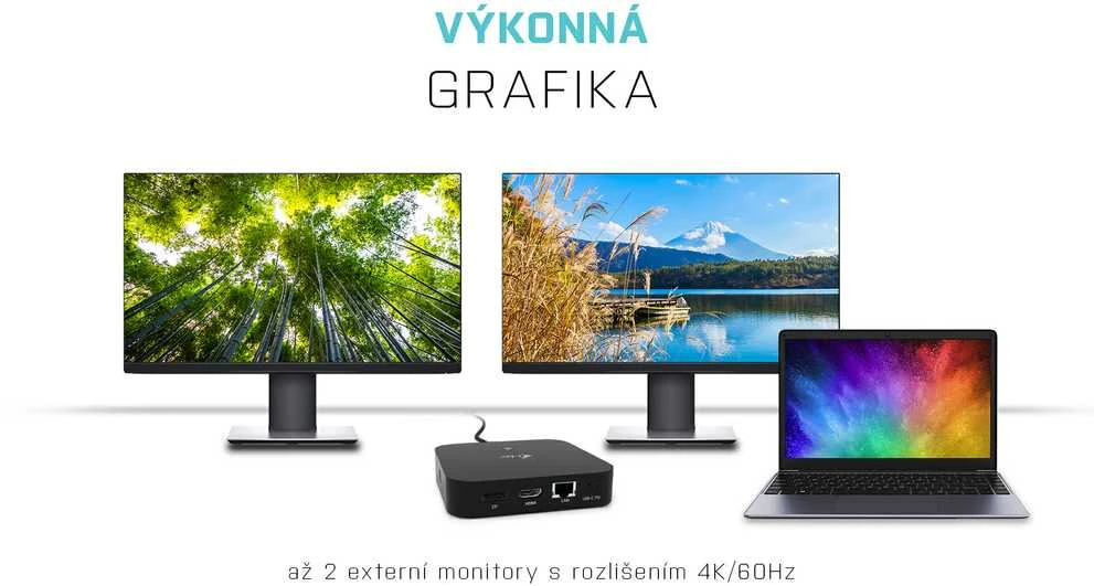 I-TEC USB-C Dual Ekranas MST DS 1x DP 1x HDMI 1x GLAN 3x USB 3.0 2xUSB 2.0 1xUSB-C-Datei 1xGarso / mikrofono lizdas 1x65W USB-C PD + įkroviklis 77W