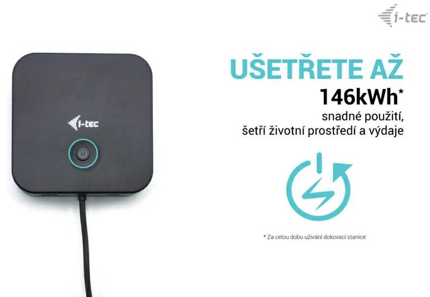 I-TEC USB-C HDMI dviejų DP prijungimo stotelė su maitinimo tiekimu 100 W + I-tec universalus įkroviklis 112 W