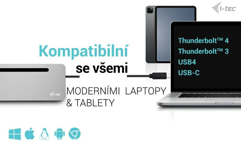I-TEC USB-C metalinis ergonomiškas 4K 3x Ekrano prijungimo stotelė su PD 100 W