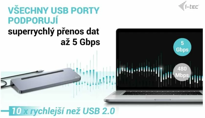 I-TEC USB-C Metal Ergonomic 4K 3x Ekrano prijungimo stotis su PD 100 W + I-tec universalus įkroviklis 100 W