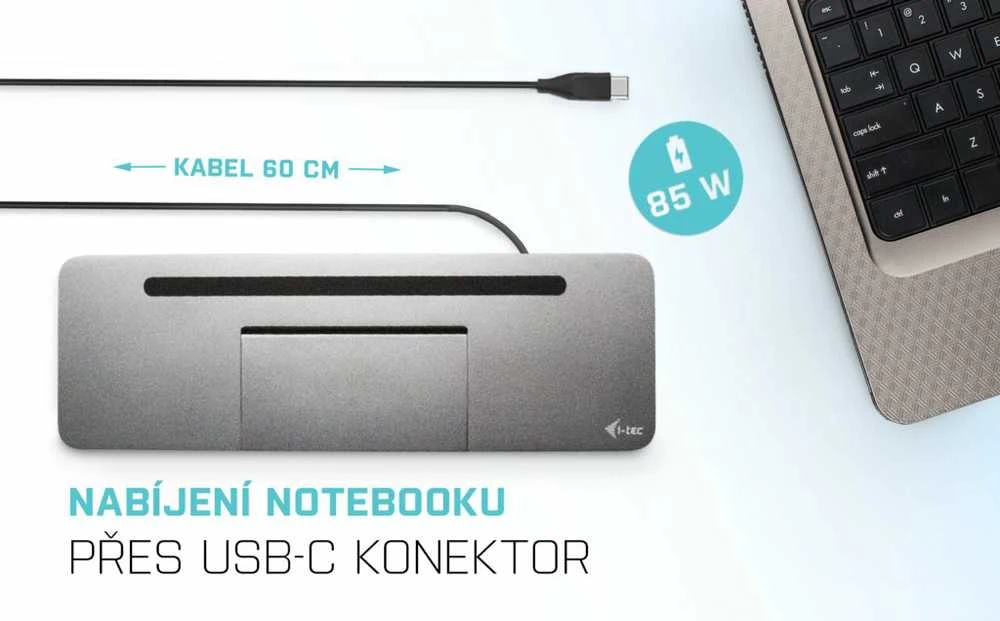 I-TEC metalinė dokstotė su USB-C įkrovimo funkcija