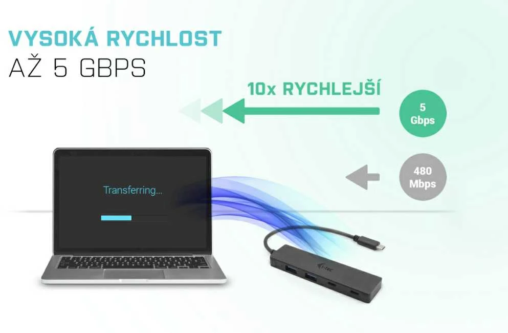 I-TEC USB-C metalinis stebulės 2xUSB 3.0 2xUSB-C 5Gbps be maitinimo adapterio, idealiai tinka nešiojamajam kompiuteriui Ultrabook Planšetė PC
