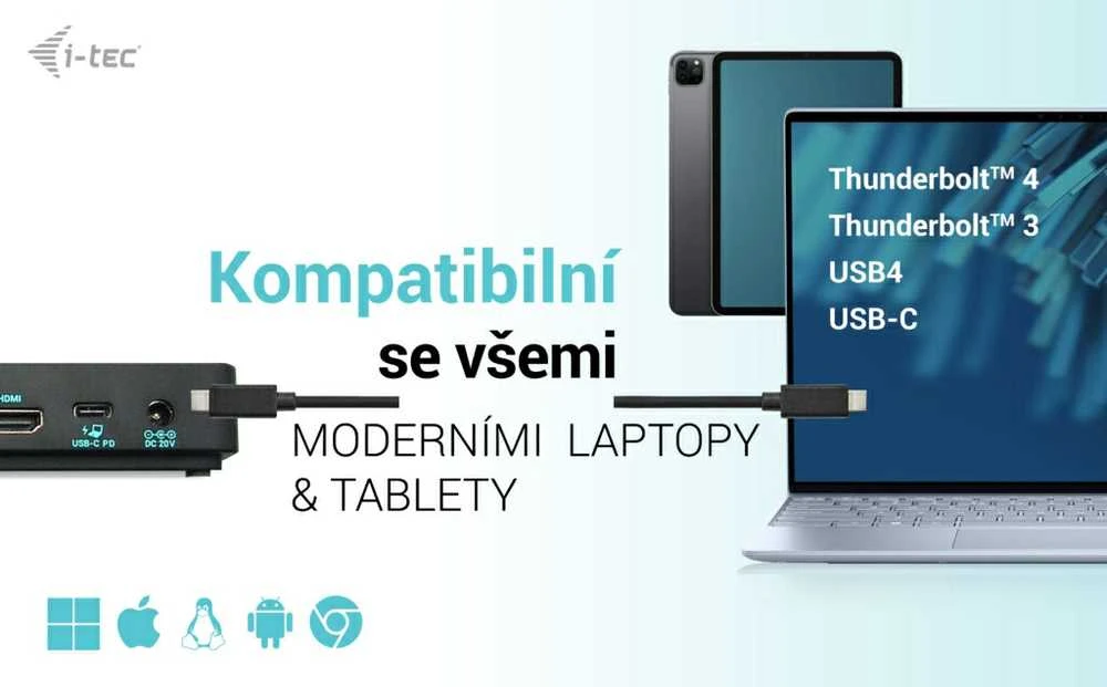 I-TEC USB-C triguba 4K Ekrano prijungimo stotis Gen2 2xDP 1xHDMI 1xGLAN 3xUSB 3.2 Gen1 1xUSB 3.2 Gen2 2xUSB-C Gen2 1xAudio/Mic PD100W