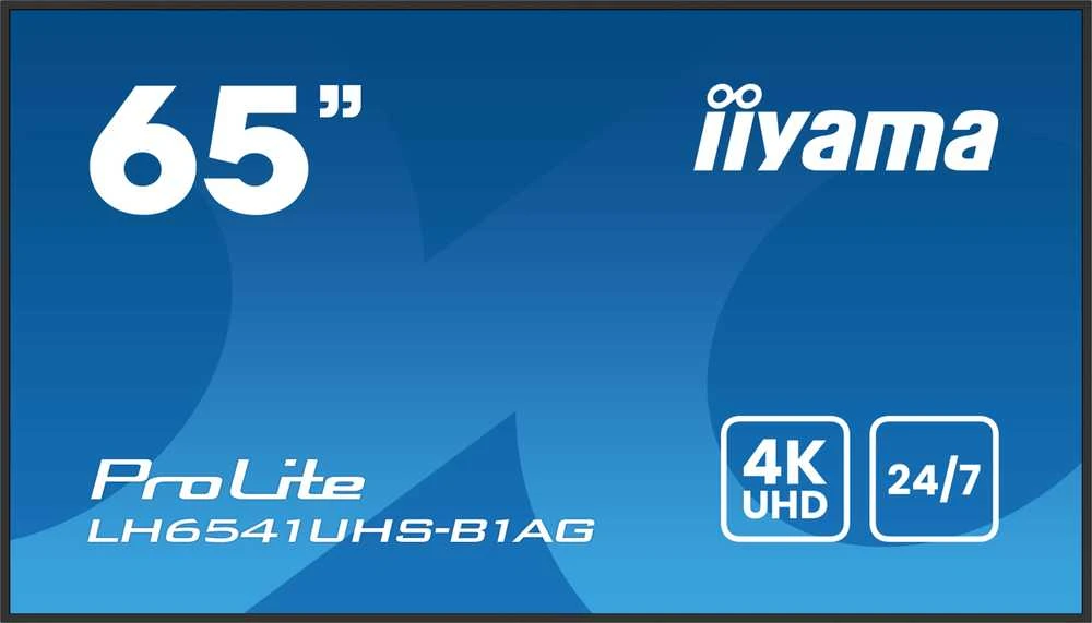 Monitorius IIYAMA LH6541UHS-B1AG | 65" 3840x2160 4K UHD | IPS panelė, 1 ms | garsiakalbiai 2 x 10 W | 3 x HDMI