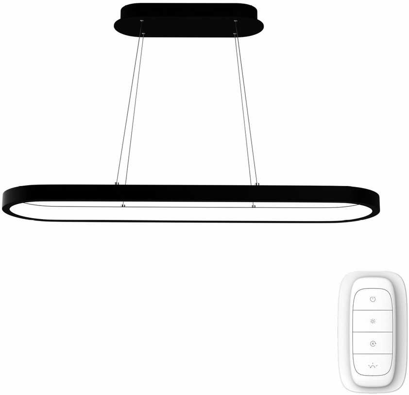 Lubinis šviestuvas Immax NEO HIPODROMO Smart pendant luminaire 120x30cm 42W juodas Zigbee 3.0