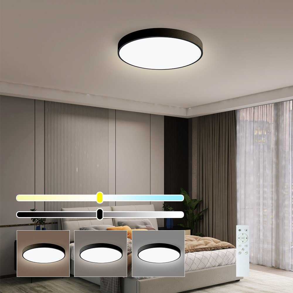 IMMAX NEO LITE SEMPLICI išmanusis lubinis šviestuvas 60 cm, 60 W, 4500 lm, su BEACON palaikymu, Wi-Fi, TUYA, juodas