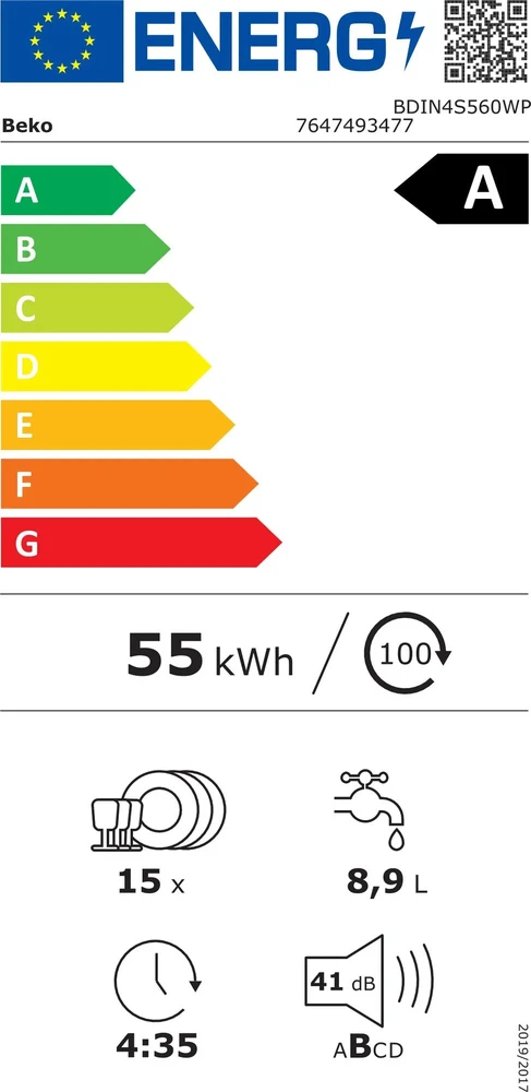 Indaplovė Beko BDIN4S560WP