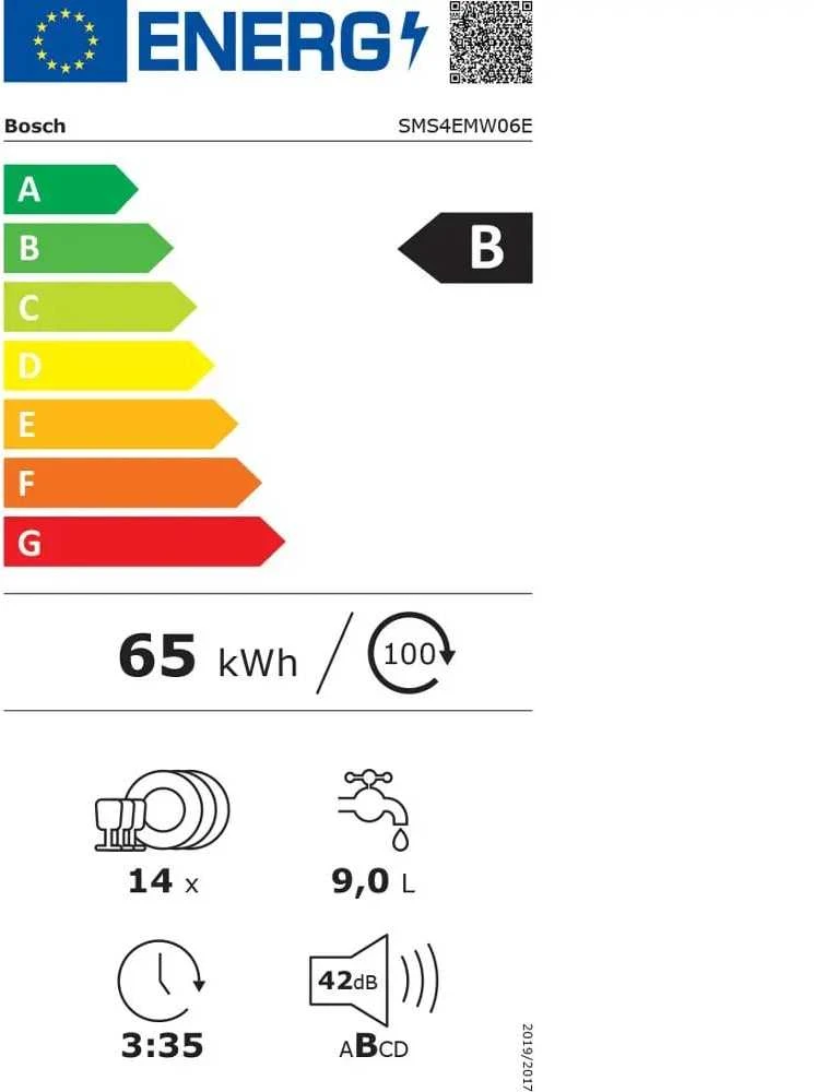 Indaplovė Bosch SMS4EMW06E, Baltos spalvos