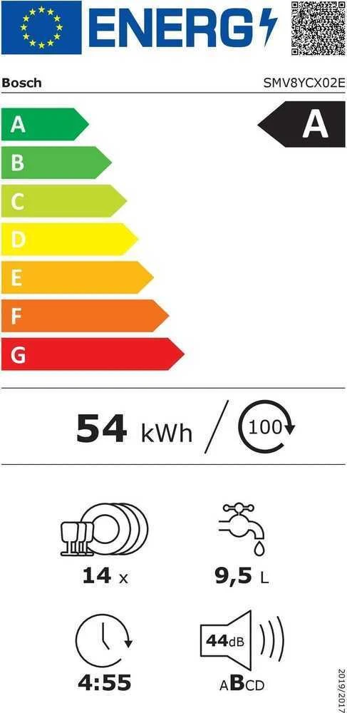Įmontuojama indaplovė Bosch SMV8YCX02E