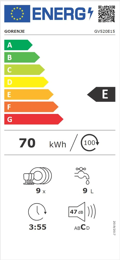 Indaplovė GORENJE GV520E15