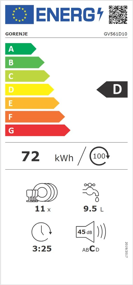Indaplovė Gorenje GV561D10