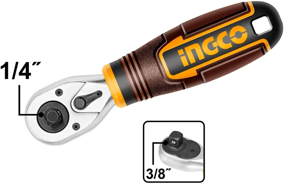 INGCO 1/4"+3/B" CrV Ratchet