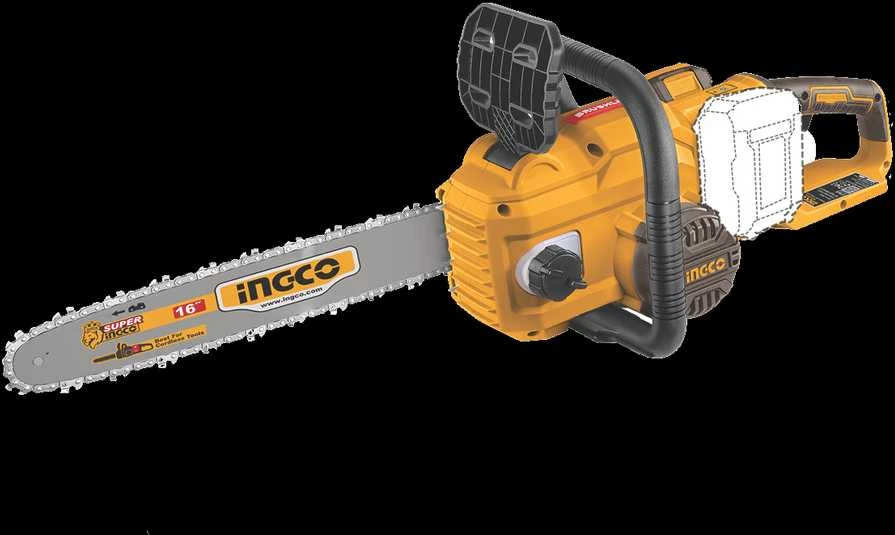 Ingco CGSLI401682 akumuliatorinis grandininis pjūklas su 2 baterijomis ir įkrovikliu