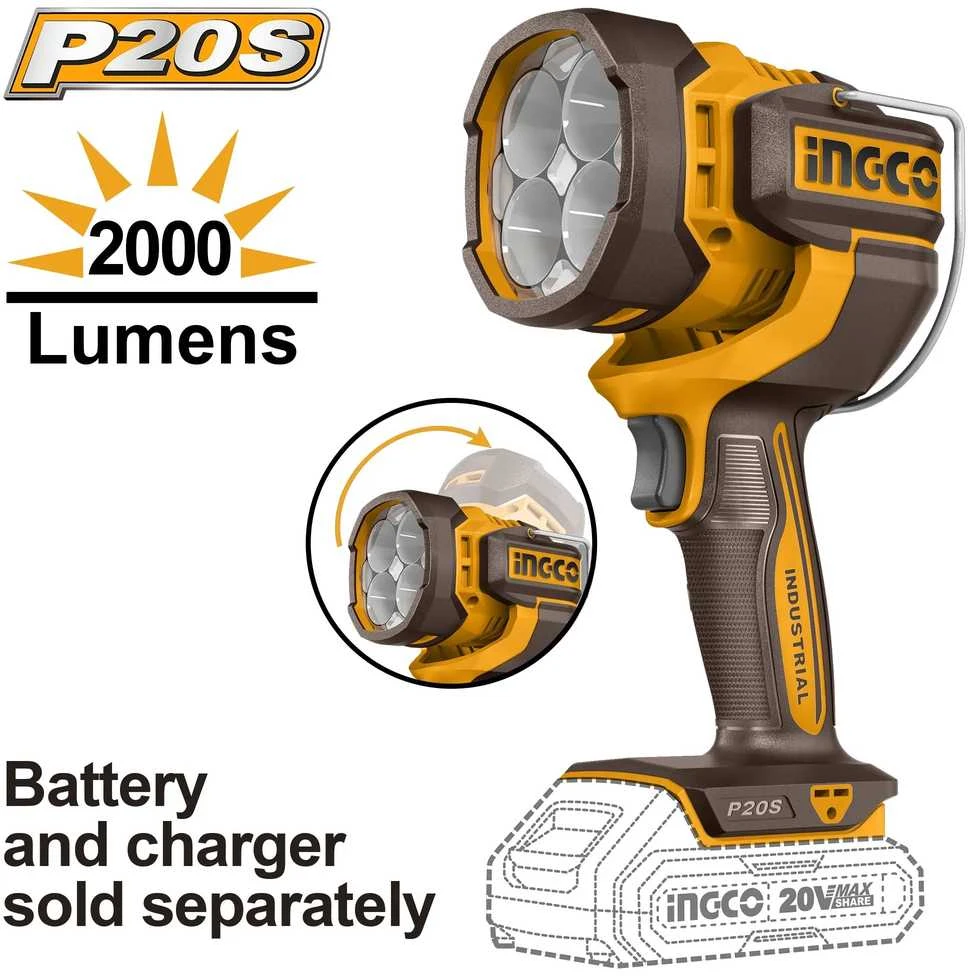 Ingco CWLI2088 AKU žibintuvėlis, veikiantis LED, 20 V, be akumuliatoriaus ir įkroviklio