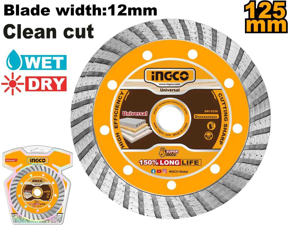 Ingco DMD031251 pjovimo diskas, deimantinis diskas 125 x 1 mm