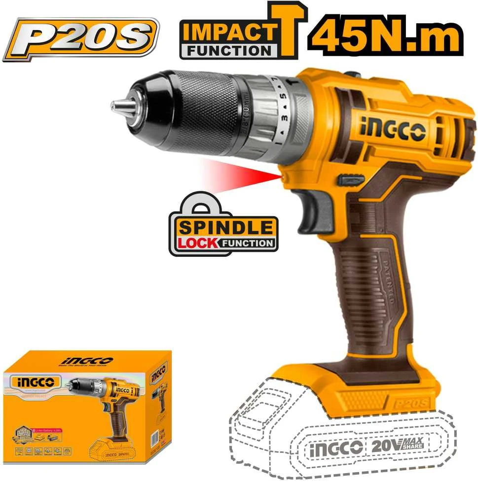 Ingco P20S akumuliatorinis suktuvas-gręžtuvas