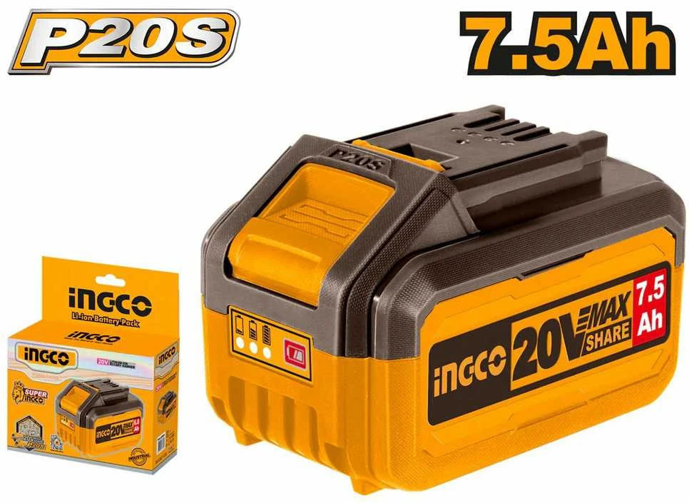 Ingco P20S 7,5Ah akumuliatorius su pakuote