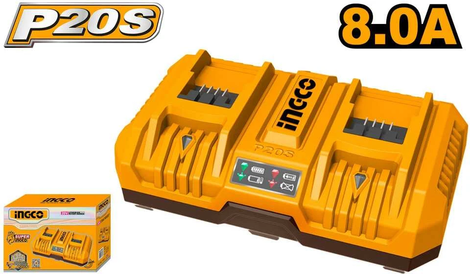 Ingco P20S dvigubas 8,0A įkroviklis
