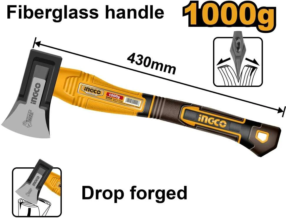 Ingco HAX0811000F kirvis 1000 g stiklo pluošto, kalta galva