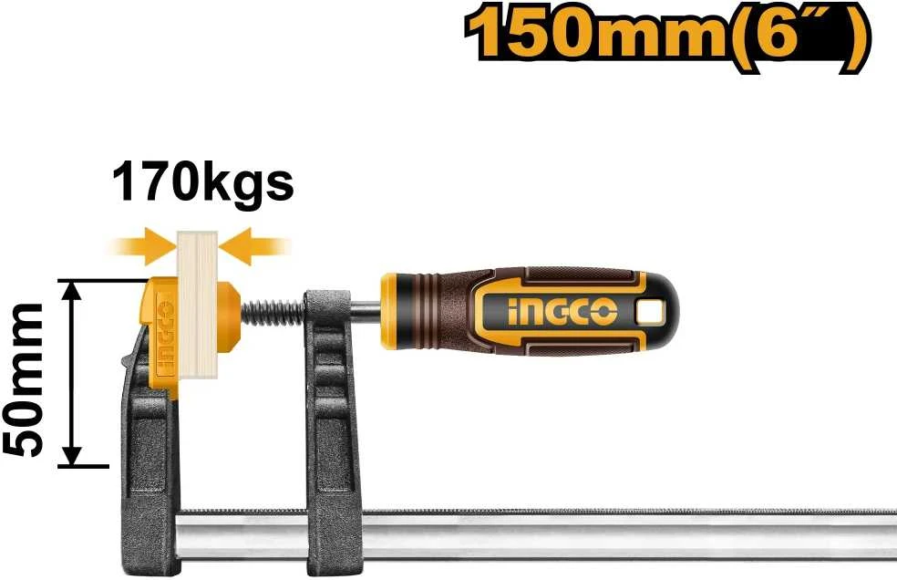 Ingco HFC020501 Metalinis spaustukas - stalių gaminiams 50x150mm