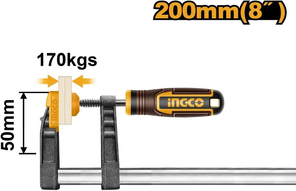 Ingco HFC020502 metalinis spaustukas - jungiklis, 200 mm