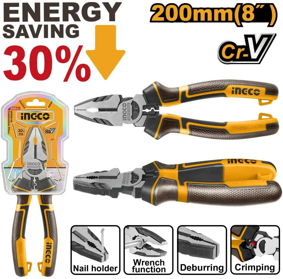 Ingco HHCP28200 šoninio pjovimo replės su didele svirtimi, 8"/200 mm, Crv