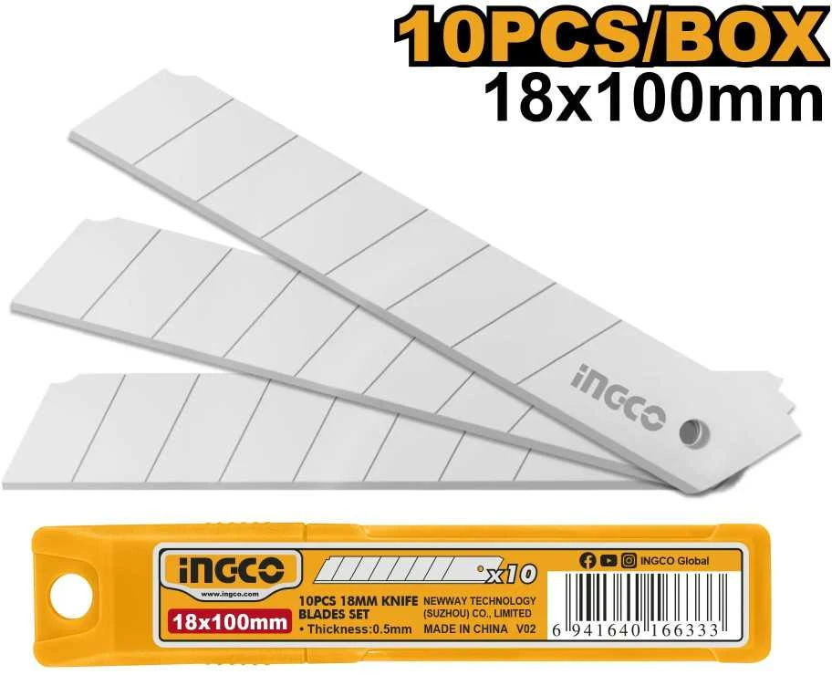 Ingco HKNSB112 atsarginių peiliukų rinkinys 18x100 mm, 10 vnt.