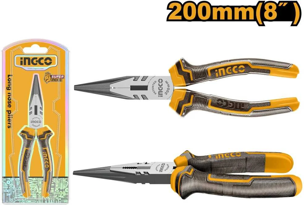 Ingco HLNP08208 ilgažandės replės, 8"/200 mm, CrV