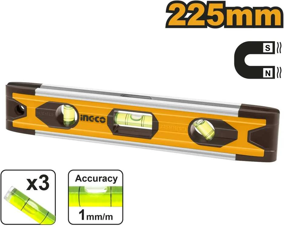 Ingco HMSL01030 Level 225 mm ALU 3 spirit level