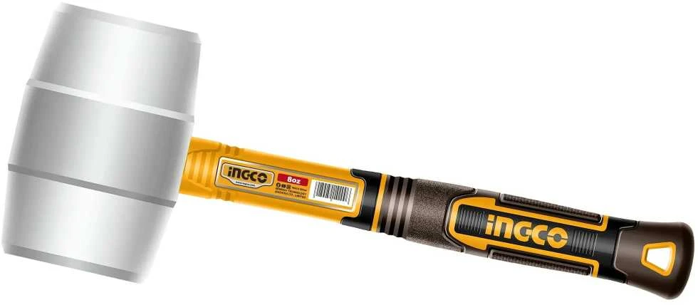 Ingco HRUH8908 Hammer 220g rubber baltas fibreglass