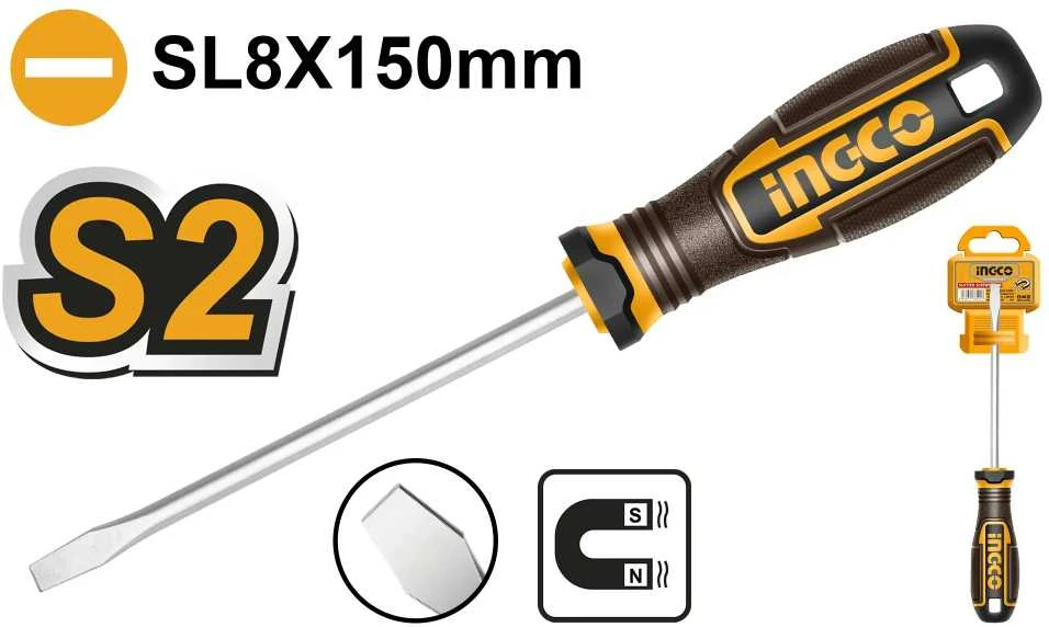 Ingco HSDSL8150 plokščia galvute atsuktuvas 8x150mm S2