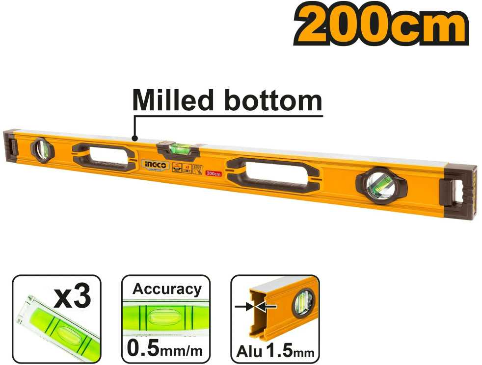Ingco HSL08200 Level 2000mm ALU 3 spirit level