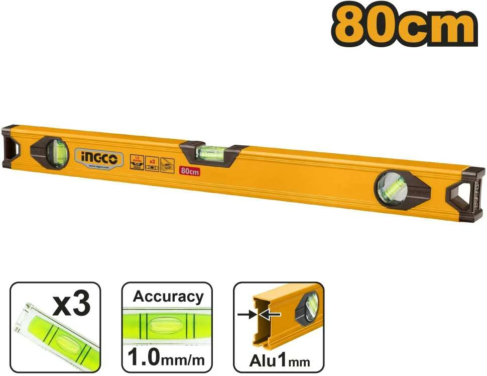 Ingco HSL18080 Level 800 mm ALU 3 spirit level