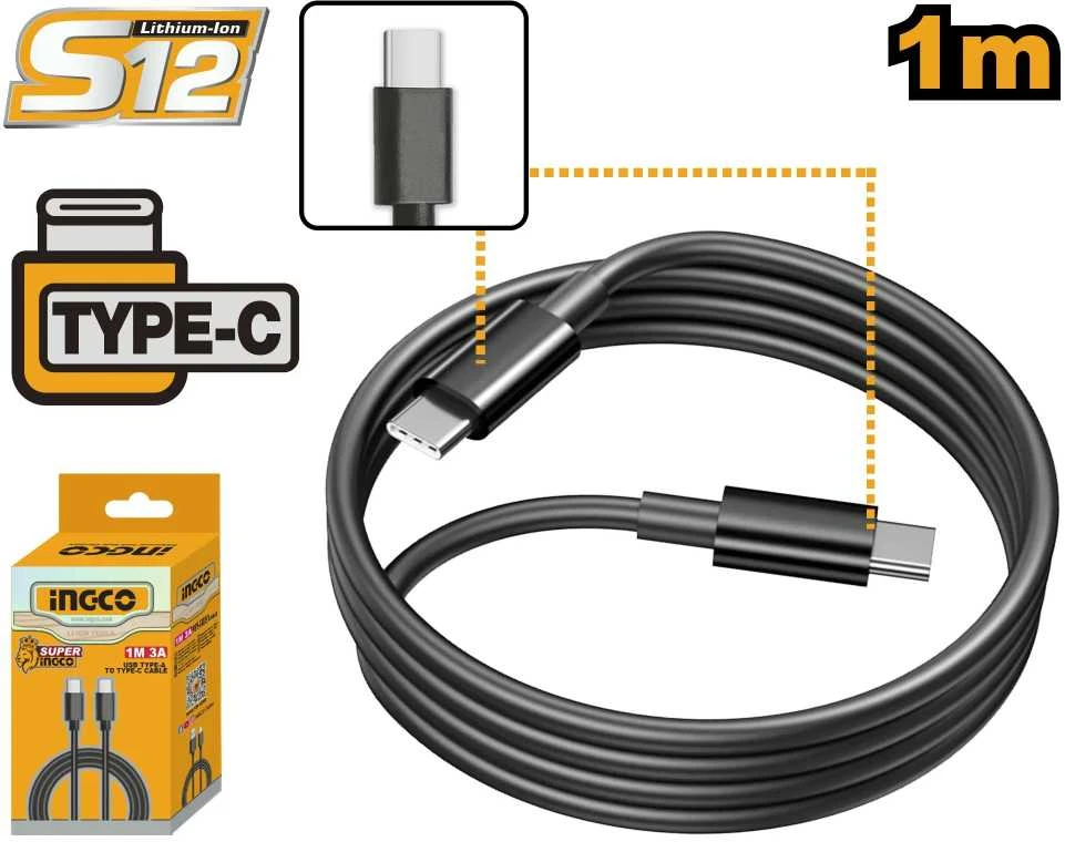 Ingco IUCC02 USB C-C laidas, 1 m