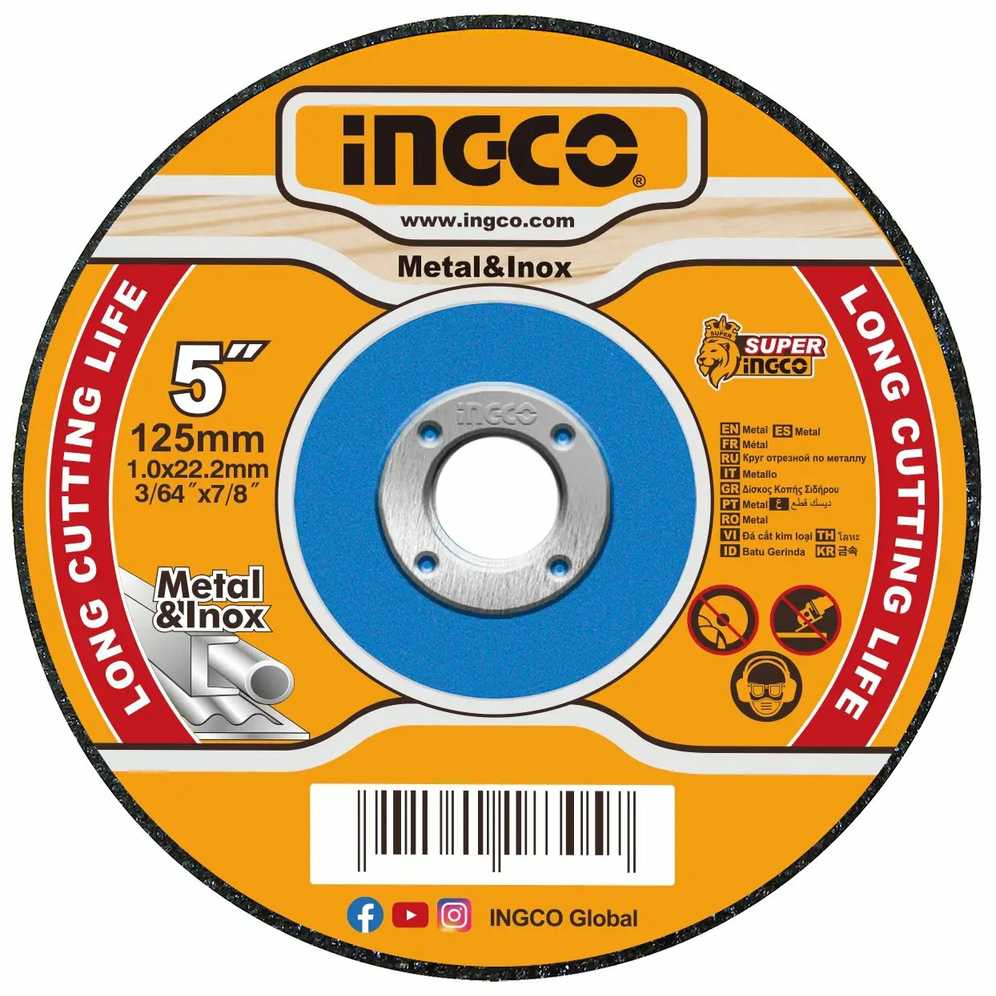 Ingco MCD101251 Metal cutting wheel, 125 x 1 x 22,2 mm