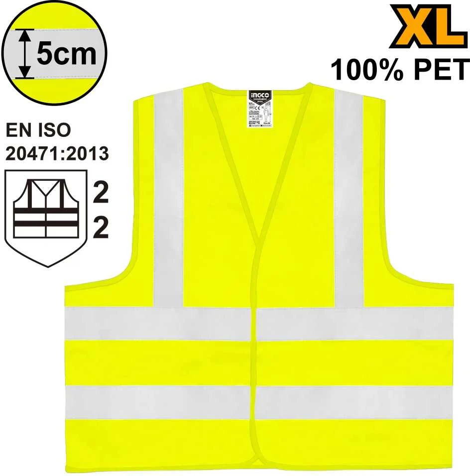 Ingco RV03C geltona šviesą atspindinti liemenė XL