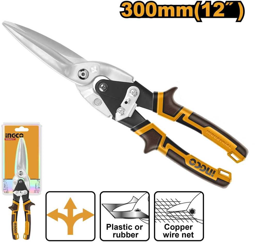 Šakotuvas INGCO sheet metal shears extended straight 300mm (12")