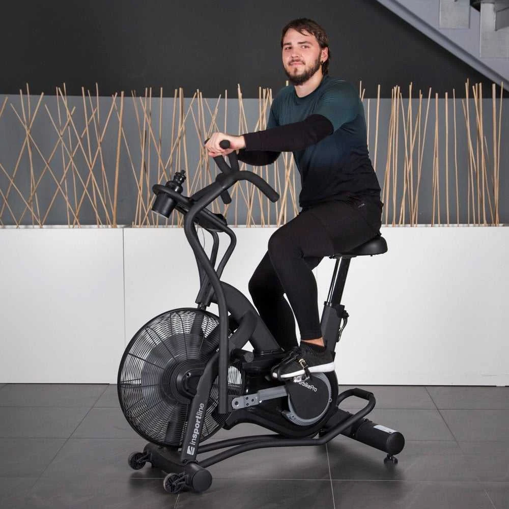 Dviratis treniruoklis su oro pasipriešinimu inSPORTline Airbike PRO (iki 160kg, smagr. 4.8kg)