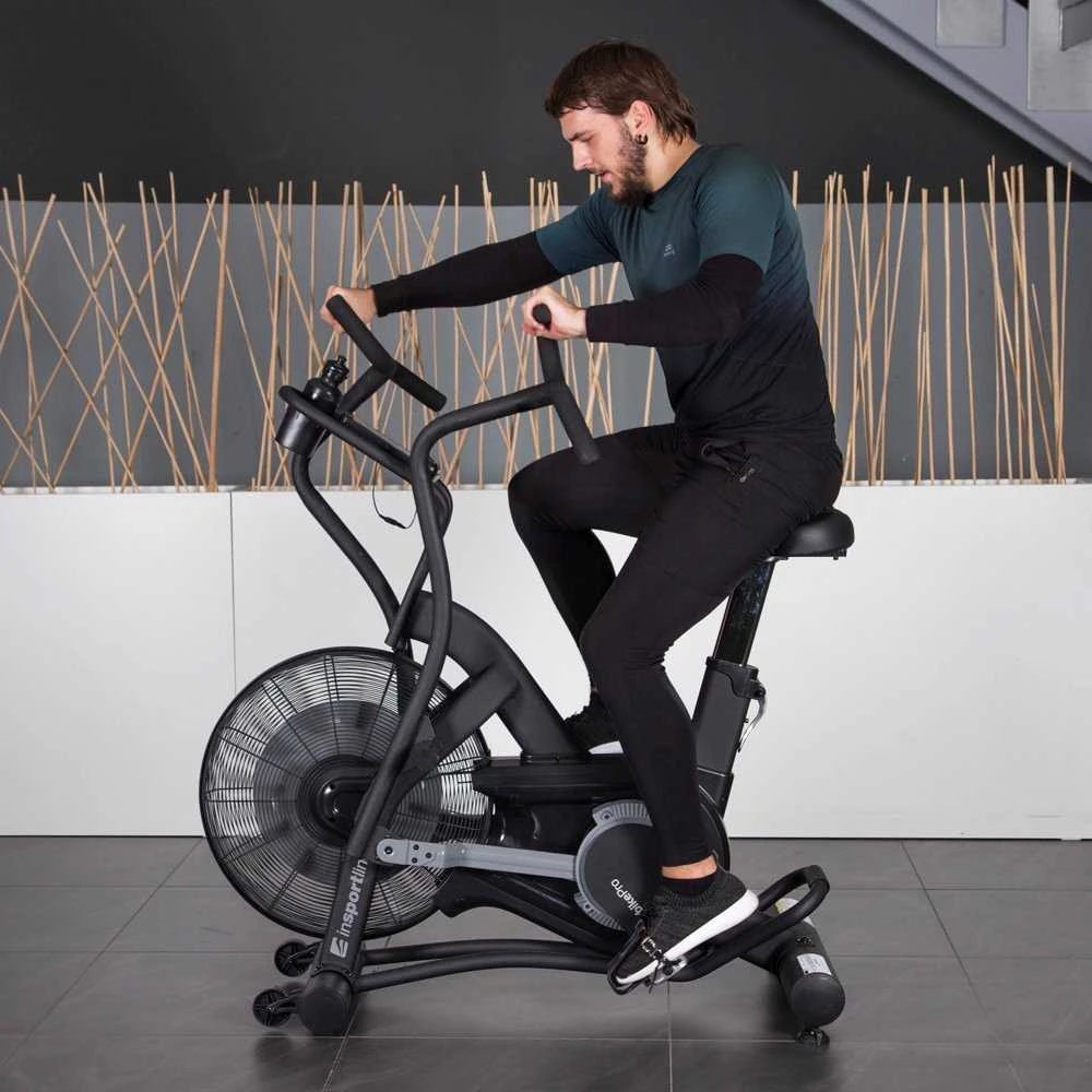Dviratis treniruoklis su oro pasipriešinimu inSPORTline Airbike PRO (iki 160kg, smagr. 4.8kg)