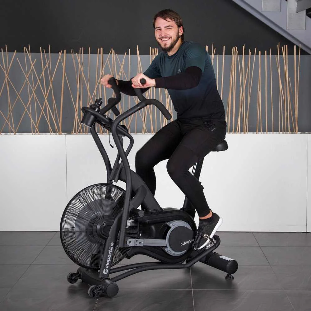 Dviratis treniruoklis su oro pasipriešinimu inSPORTline Airbike PRO (iki 160kg, smagr. 4.8kg)
