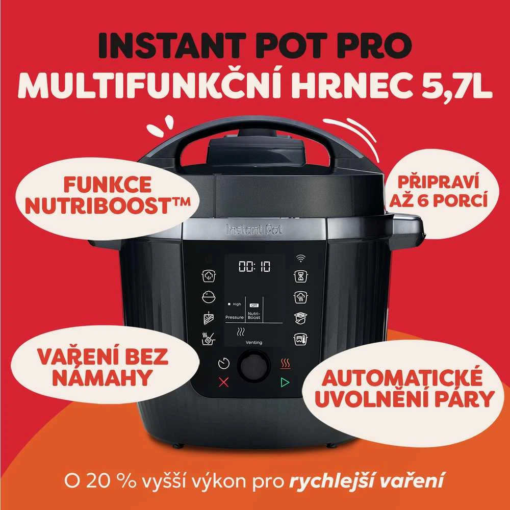 Instant Pot Pro daugybės funkcijų greitpuodis 5,7 l 1200 W su Wi-Fi valdymu, juodas PRCPC601WE