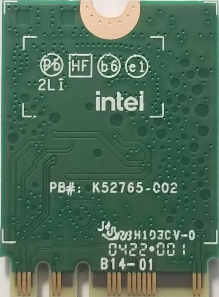 INTEL NIC WI-FI 6 AX210 2230 2x2 AX R2 6GHz + BT No vPro